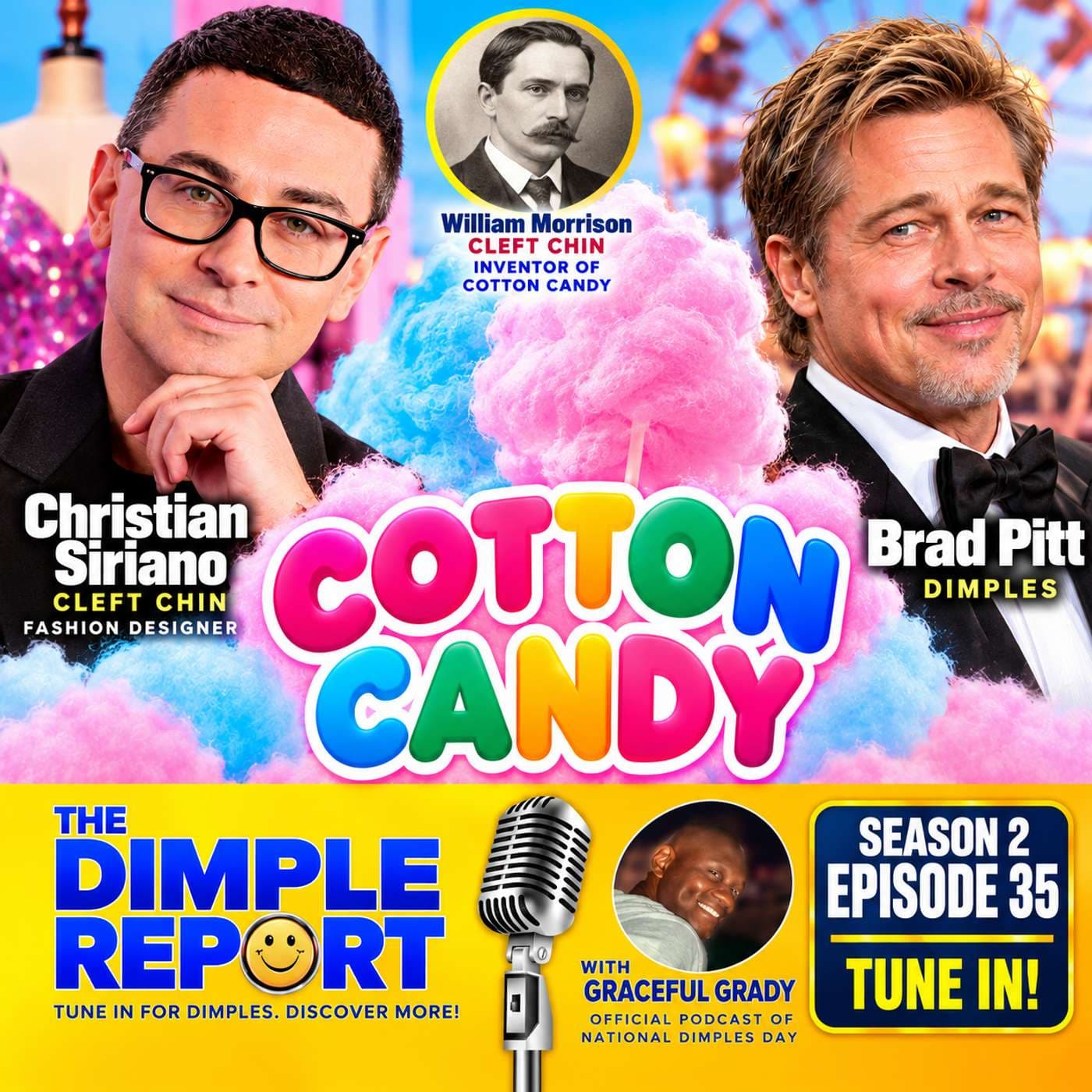 Cotton Candy Has Dimples?! Brad Pitt, Christian Siriano & a Sweet Dimple Discovery